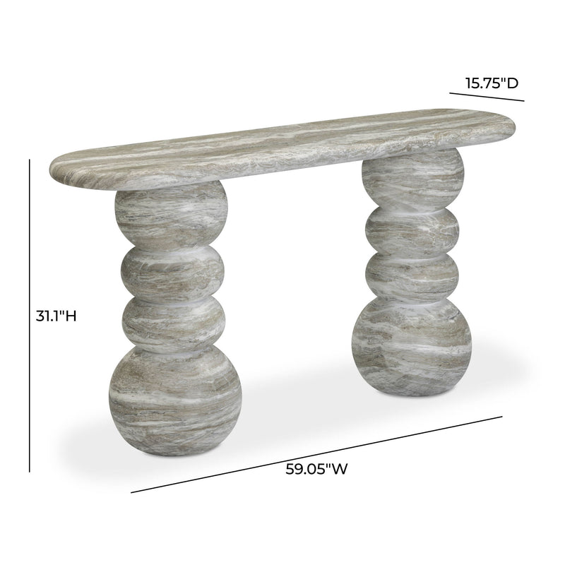 Hyre - Indoor / Outdoor Concrete Console Table - Faux Stone - R&R Furniture Gallery (Fountain Valley, CA)