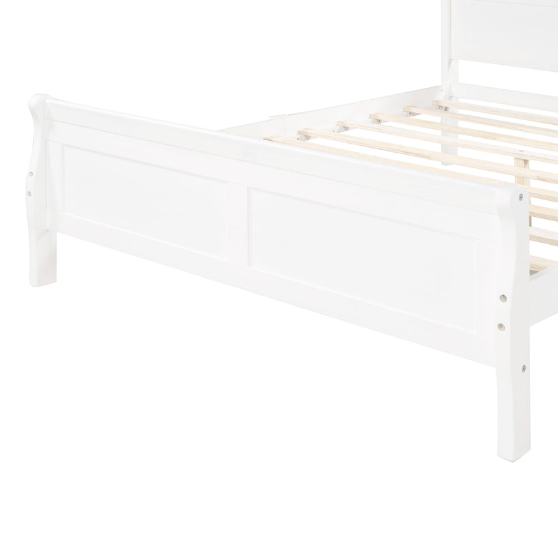 Platform Bed Frame Mattress Foundation Sleigh Bed With Headboard / Footboard / Wood Slat Suppor - R&R Furniture Gallery (Fountain Valley, CA)