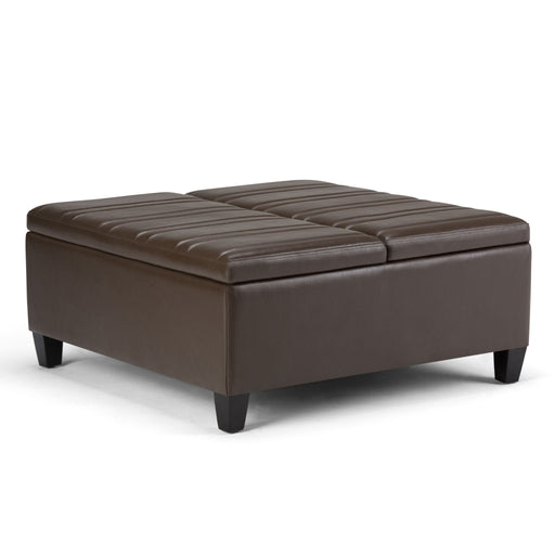 Ellis - Coffee Table Storage Ottoman Contemporary Design - R&R Furniture Gallery (Fountain Valley, CA)