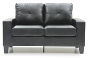 Glory Furniture Newbury track arm loveseat in cozy living space, featuring plush cushions and a modern stationary design.