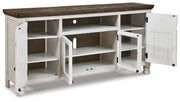 Havalance - Extra Large TV Stand - 4 Doors - Brown / Beige - R&R Furniture Gallery (Fountain Valley, CA)