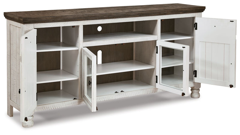 Havalance - Extra Large TV Stand - 4 Doors - Brown / Beige - R&R Furniture Gallery (Fountain Valley, CA)