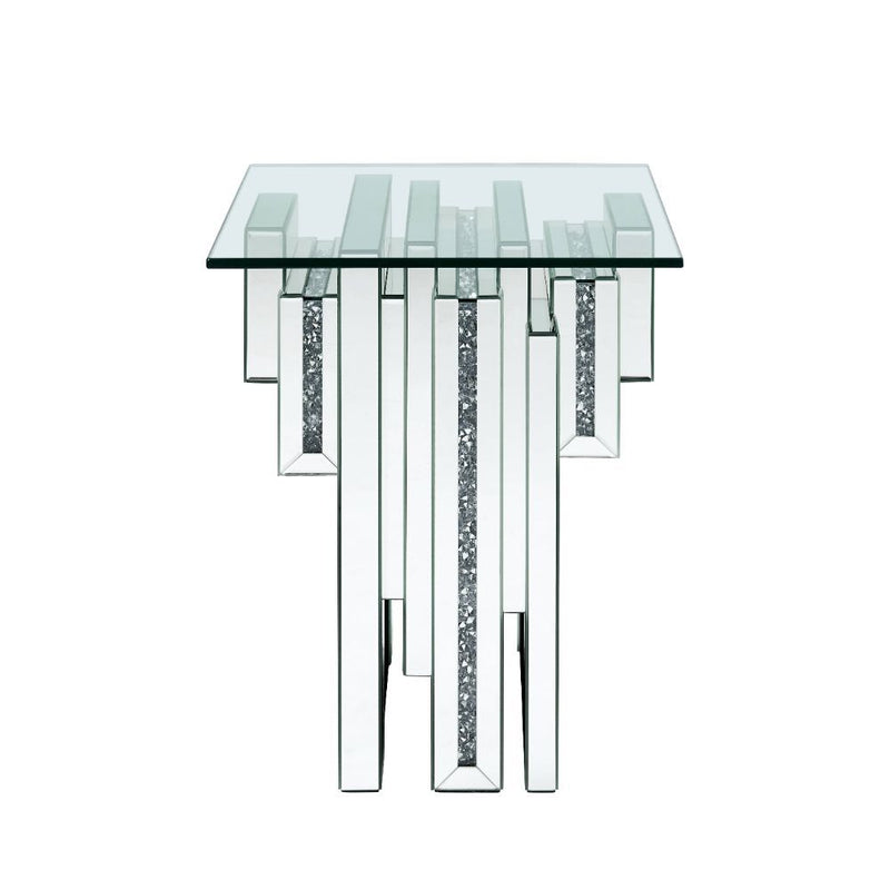 Noralie - 20" End Table With Faux Diamonds - Mirrored - R&R Furniture Gallery (Fountain Valley, CA)