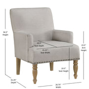 Alice - Upholstered Arm Chair With Nailheads - Beige - R&R Furniture Gallery (Fountain Valley, CA)
