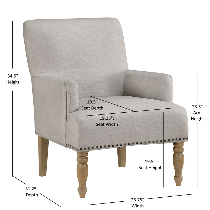 Alice - Upholstered Arm Chair With Nailheads - Beige - R&R Furniture Gallery (Fountain Valley, CA)