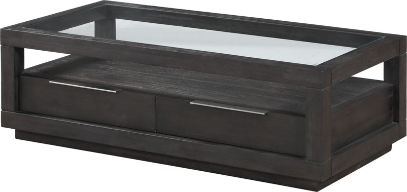 Oxford Two Drawer Rectangular Coffee Table in Basalt Grey