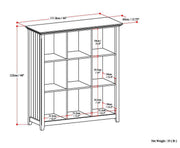 Handcrafted Acadian cube storage organizer by Simpli-Home featuring multiple open compartments in natural wood finish