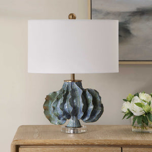 Ruffle Up - Table Lamp - Blue Green
