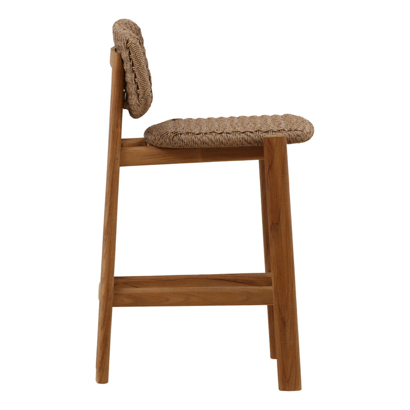 Alva - Outdoor Counter Stool - Light Brown And Natural