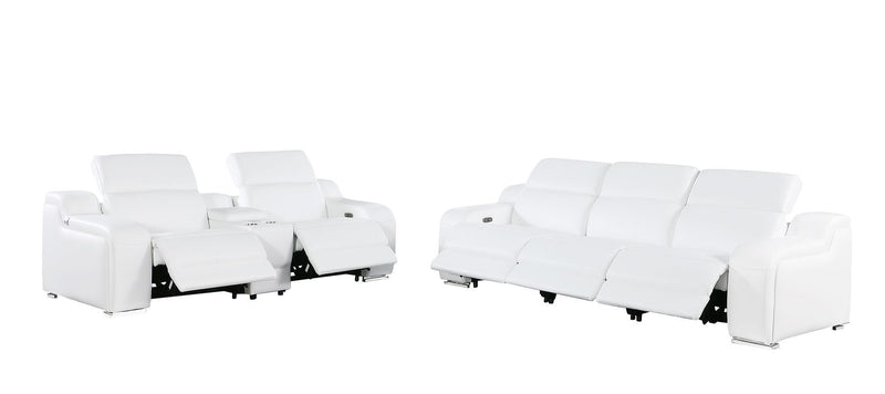 1116 - 6-Piece Modular Power Reclining Sofa And Console Loveseat Set In With 5 Power Recliners & Power Headrests