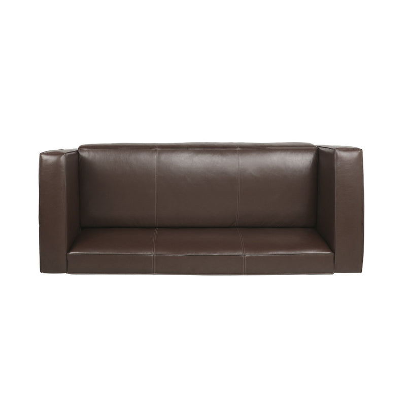 Contemporary Noble House 3-seater sofa with tuxedo design, stationary sofa with sleek upholstery and modern style.