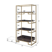 Yumia - Bookshelf - Gold & Walnut - R&R Furniture Gallery (Fountain Valley, CA)