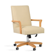 Dumont - Modern Farmhouse High Back Executive Home Office Chair - Neutral Cream Beige / Natural - R&R Furniture Gallery (Fountain Valley, CA)