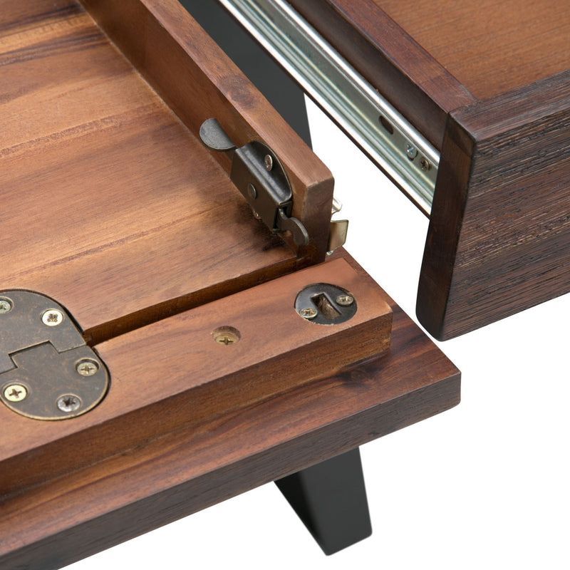 Lowry - Desk - Distressed Charcoal Brown - R&R Furniture Gallery (Fountain Valley, CA)