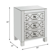 Noralie - Accent Table With 3 Drawers - Mirrored & Faux Diamonds - R&R Furniture Gallery (Fountain Valley, CA)