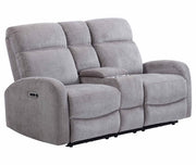Tuscany - Power Reclining Console Loveseat - Whiskers Nature - R&R Furniture Gallery (Fountain Valley, CA)