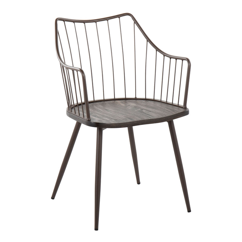Lumi Source Dakota Winston 5-piece contemporary dining set with black and brown finishes, includes table and four matching chairs.