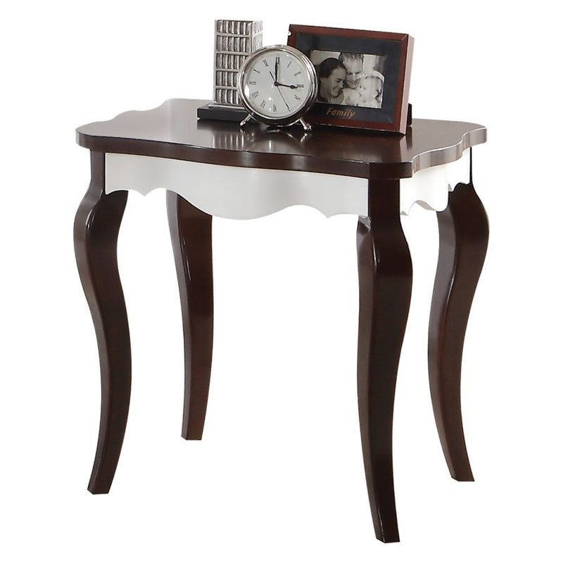 Mathias - End Table - White & Walnut - R&R Furniture Gallery (Fountain Valley, CA)