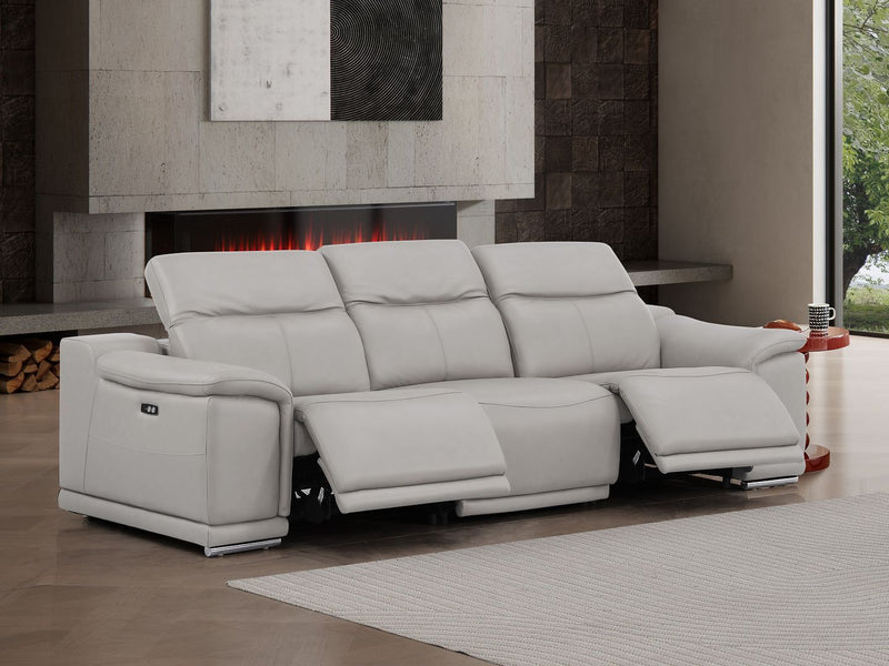 2679 - Genuine Leather Sofa With Dual Power Recliners