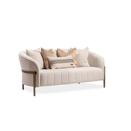 Lisbon - Loveseat - Oyster / Matte Bronze - R&R Furniture Gallery (Fountain Valley, CA)