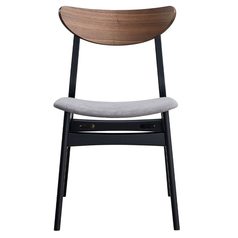 Rebi - Side Chair (Set of 2) - Gray Linen, Walnut & Black - R&R Furniture Gallery (Fountain Valley, CA)