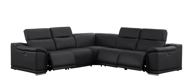 2679 - 5-Piece L-Shaped Power Reclining Sectional In Genuine Leather (3 Recliners)