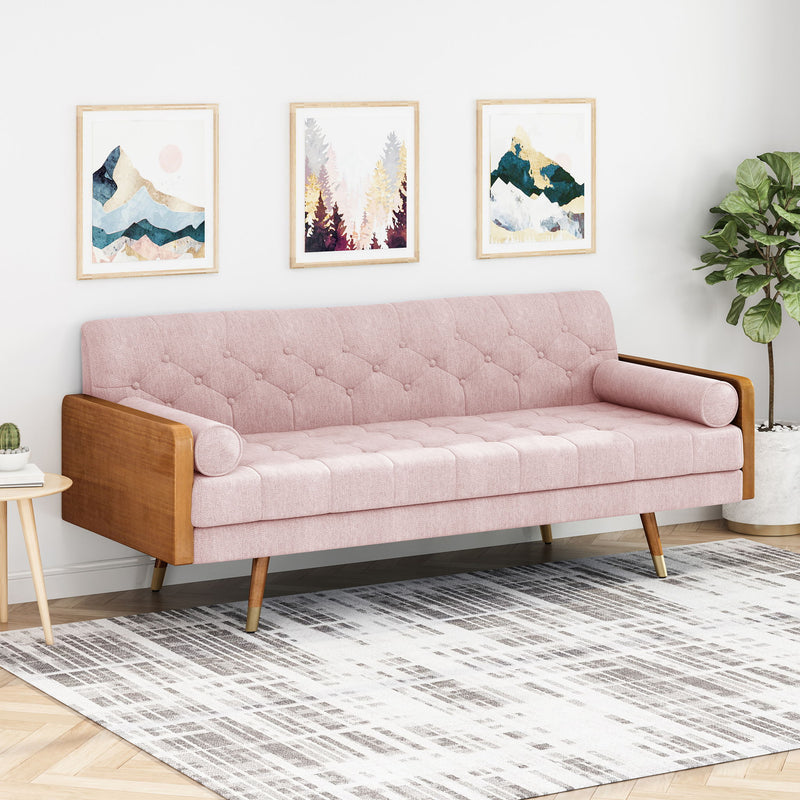 Aidan - Mid Century Modern Tufted Fabric Sofa - R&R Furniture Gallery (Fountain Valley, CA)