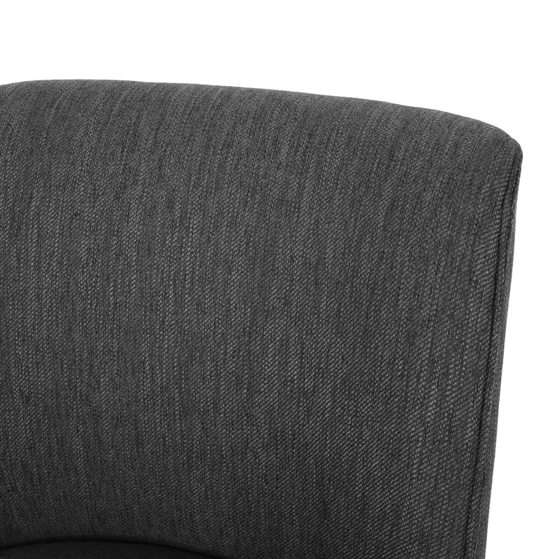 Set of two Noble House modern dining chairs with durable fabric upholstery and sturdy wooden frames, showcasing stylish design and comfort.