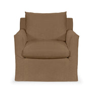Classic Home Cassiano swivel chair with cushioned seat and backrest, featuring a modern design and wooden base.
