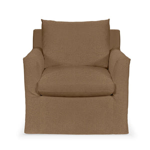 Classic Home Cassiano swivel chair with cushioned seat and backrest, featuring a modern design and wooden base.