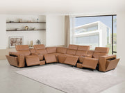 1224 - 8-Piece L-Shaped Sectional Sofa In With 4 Power Recliners & Power Headrests - R&R Furniture Gallery (Fountain Valley, CA)