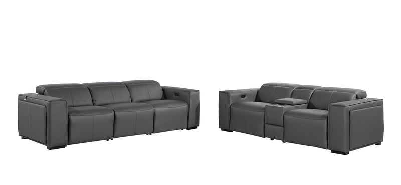 1224 - 6-Piece Modular Power Reclining Sofa And Console Loveseat Set In With 5 Power Recliners & Power Headrests