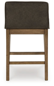 Cabalynn - Upholstered Barstool (Set of 2) - Two-tone Brown - R&R Furniture Gallery (Fountain Valley, CA)