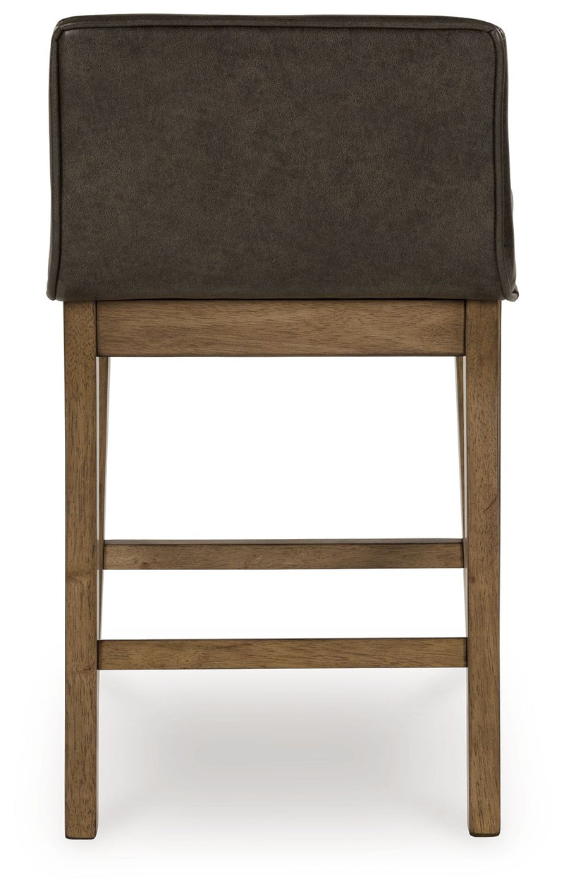 Cabalynn - Upholstered Barstool (Set of 2) - Two-tone Brown - R&R Furniture Gallery (Fountain Valley, CA)