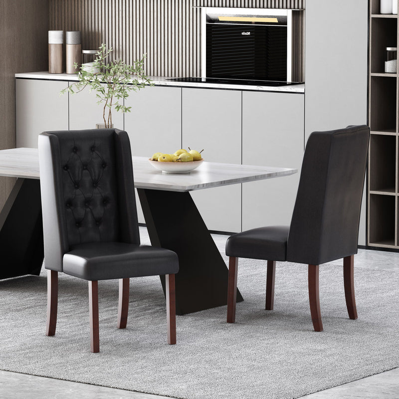 Noble House tufted dining chair with high back design, upholstered in elegant fabric, showcasing sophisticated style and craftsmanship.