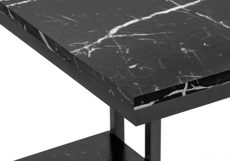 Accent Table, C - Shaped, Marble Look Contemporary & Modern Convenient Design - R&R Furniture Gallery (Fountain Valley, CA)