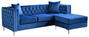Glory Furniture Paige stationary sectional sofa with chaise, featuring plush cushions and modern design in a neutral fabric.