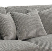 Tavia - Reversible Sectional Sofa With 6 Pillows - Gray Corduroy - R&R Furniture Gallery (Fountain Valley, CA)