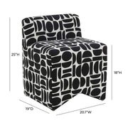 Pippa - Geometric Jacquard Weave Stool - R&R Furniture Gallery (Fountain Valley, CA)
