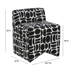 Pippa - Geometric Jacquard Weave Stool - R&R Furniture Gallery (Fountain Valley, CA)