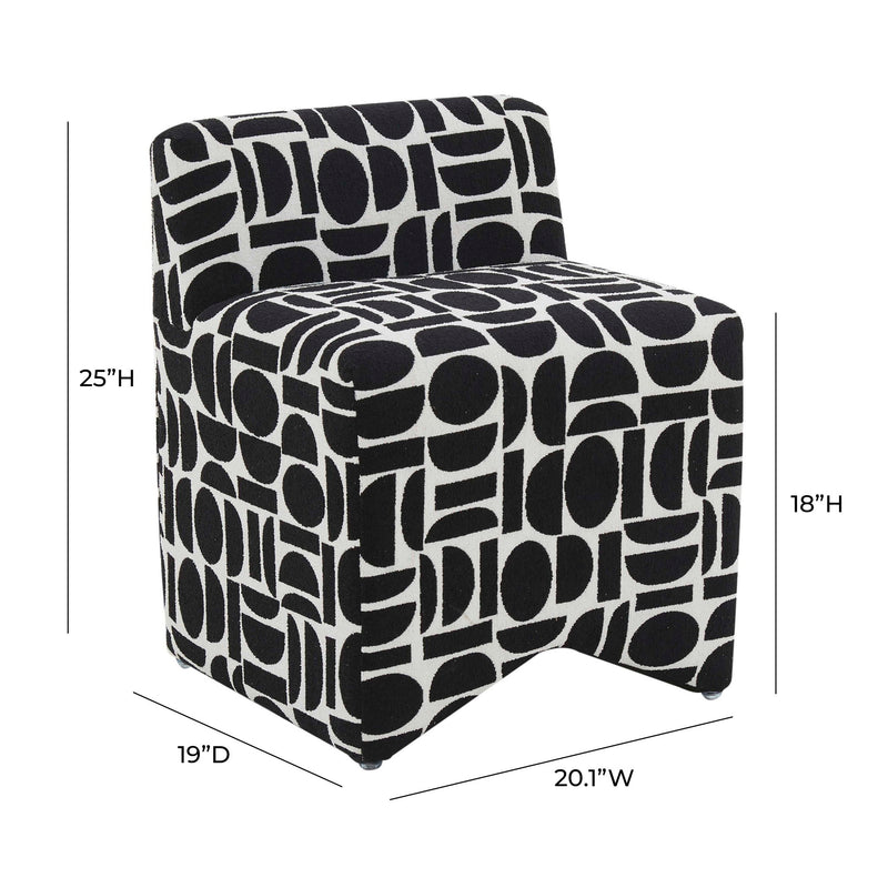 Pippa - Geometric Jacquard Weave Stool - R&R Furniture Gallery (Fountain Valley, CA)