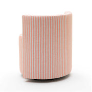 TOV Furniture Alyssa striped rolling desk chair with adjustable height and modern design, featuring black and white striped upholstery.