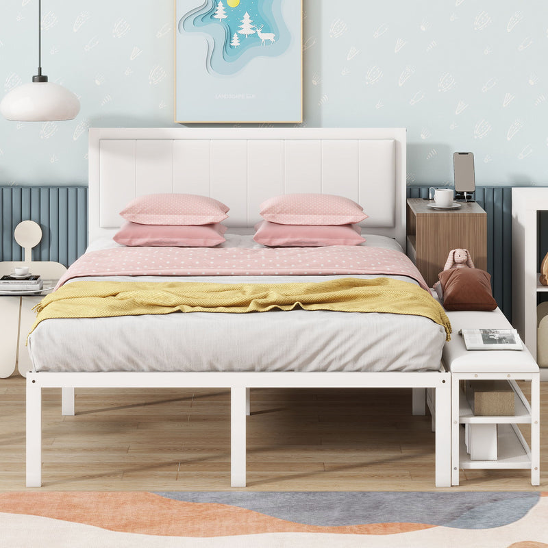 Platform Bed With 2 Tier Storage Shelves, Storage Cabinet - R&R Furniture Gallery (Fountain Valley, CA)