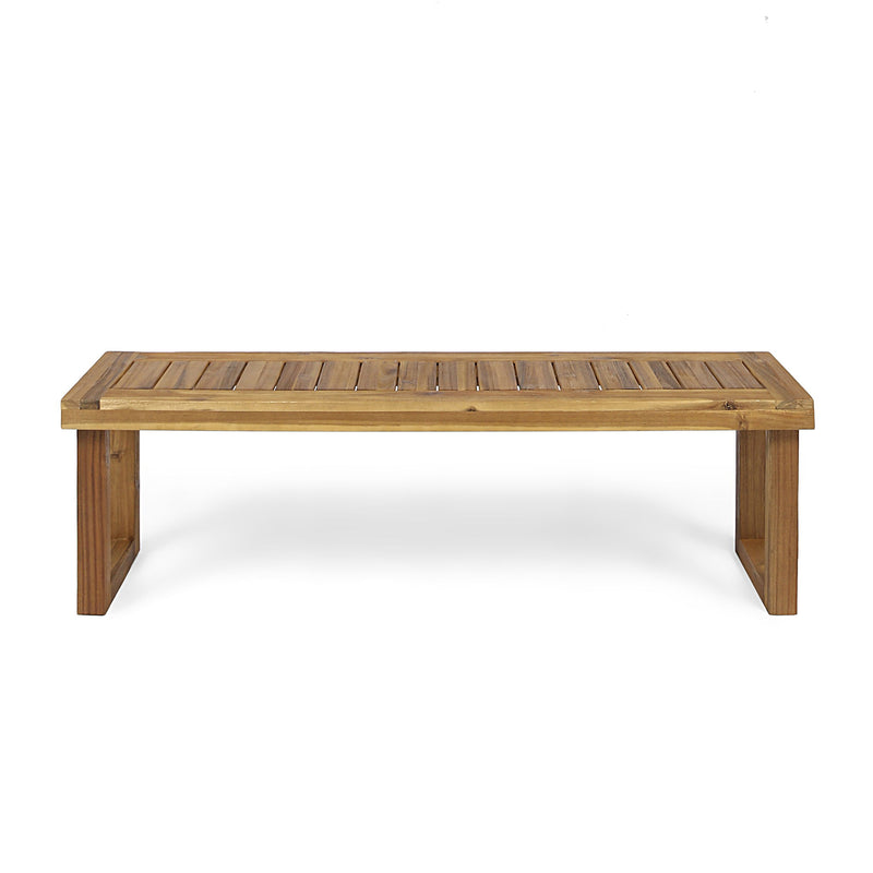 Noble House Nestor bench with wooden seat and metal frame, ideal for entryway or living room seating.