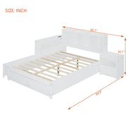 Platform Bed With Multi Functional Storage Space, Nightstand, 2 Drawers, USB Ports And Desk - R&R Furniture Gallery (Fountain Valley, CA)
