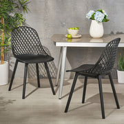 Pair of Noble House Lily Chairs set, modern dining chairs with wooden legs and upholstered seats, stylish and comfortable for home use.