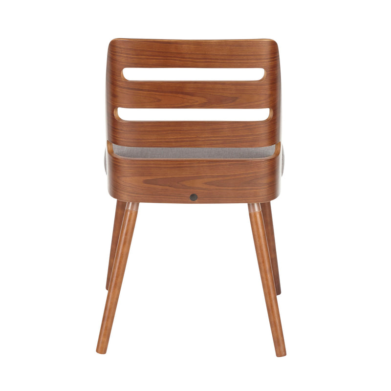 Lumi Source Trevi mid-century modern side dining chair with wooden legs and upholstered seat against a neutral background.