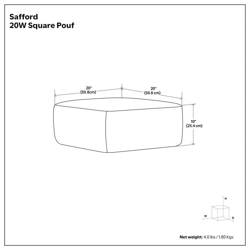 Safford - Square Outdoor / Indoor Pouf - R&R Furniture Gallery (Fountain Valley, CA)