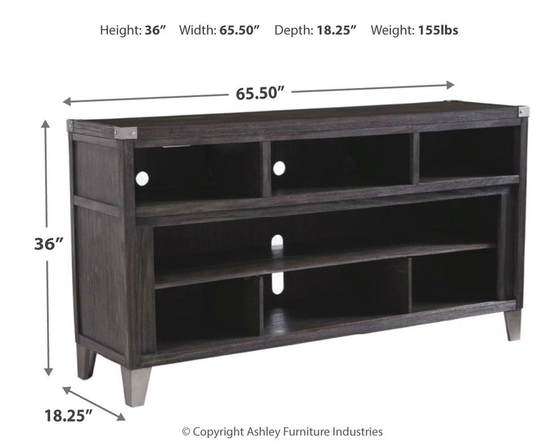 Todoe - LG TV Stand w/Fireplace Option - Gray - R&R Furniture Gallery (Fountain Valley, CA)