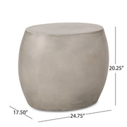 Oval-shaped outdoor side table by Noble House, featuring a weather-resistant design and sleek surface for patio decor.